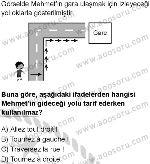 Fransızca 7 Dersi 2024-2025 yılı 3. Dönem sınavı 9. Soru
