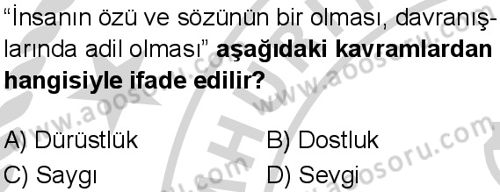 Din Kültürü ve Ahlak Bilgisi 7 Dersi 2024-2025 yılı 3. Dönem sınavı 5. Soru