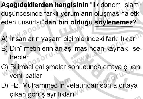 Din Kültürü ve Ahlak Bilgisi 7 Dersi 2024-2025 yılı 3. Dönem sınavı 6. Soru