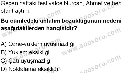 Türkçe 8 Dersi 2024-2025 yılı 3. Dönem sınavı 4. Soru