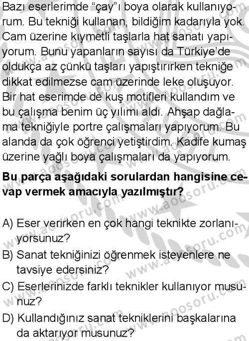 Türkçe 8 Dersi 2024-2025 yılı 3. Dönem sınavı 9. Soru