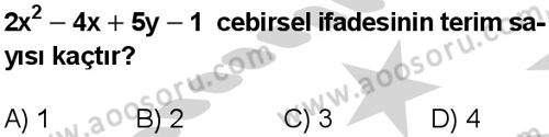 Matematik 8 Dersi 2024-2025 yılı 3. Dönem sınavı 4. Soru