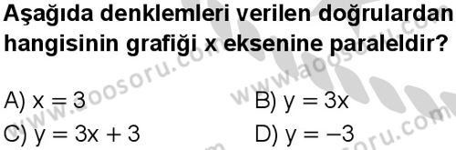 Matematik 8 Dersi 2024-2025 yılı 3. Dönem sınavı 6. Soru