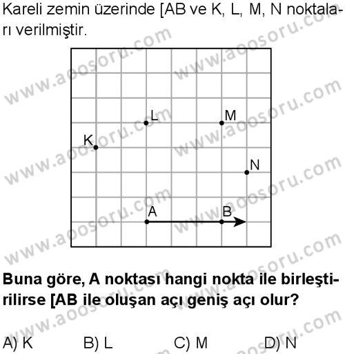 Matematik 5 Dersi 2025-2026 yılı 1. Dönem sınavı 1. Soru