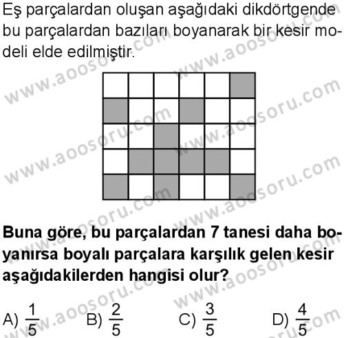 Matematik 5 Dersi 2025-2026 yılı 1. Dönem sınavı 6. Soru