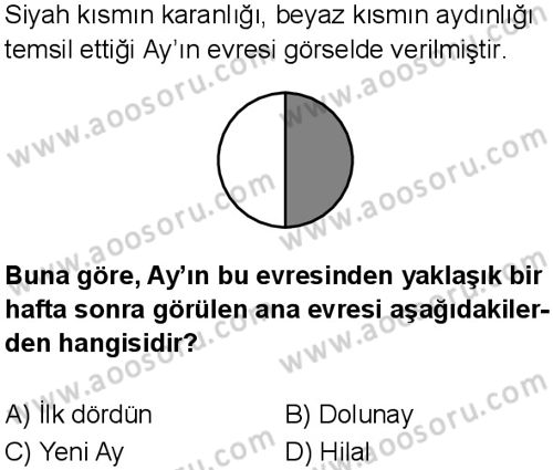 Fen Bilimleri 5 Dersi 2025-2026 yılı 1. Dönem sınavı 1. Soru