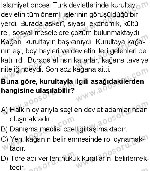Sosyal Bilgiler 6 Dersi 2025-2026 yılı 1. Dönem sınavı 4. Soru