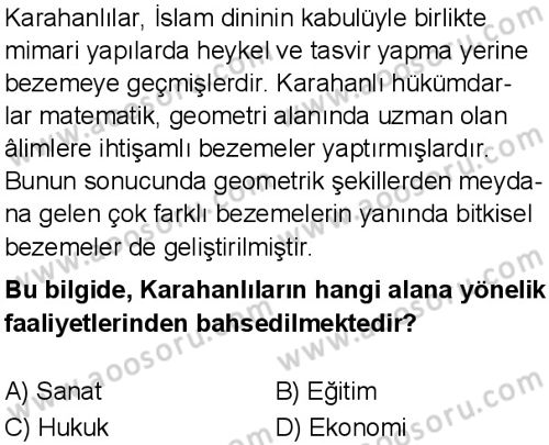 Sosyal Bilgiler 6 Dersi 2025-2026 yılı 1. Dönem sınavı 6. Soru