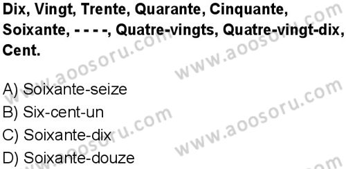 Fransızca 6 Dersi 2025-2026 yılı 1. Dönem sınavı 7. Soru