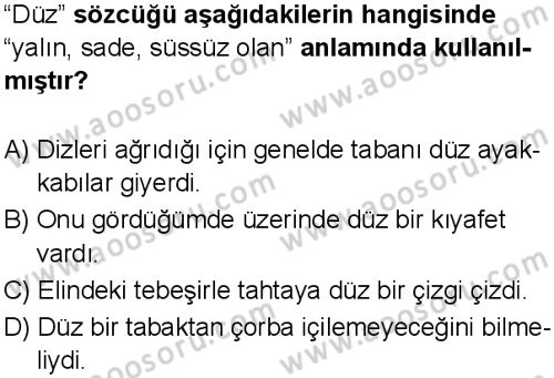Türkçe 7 Dersi 2025-2026 yılı 1. Dönem sınavı 1. Soru