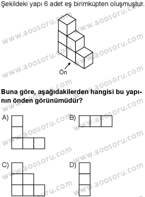Matematik 7 Dersi 2025-2026 yılı 1. Dönem sınavı 10. Soru