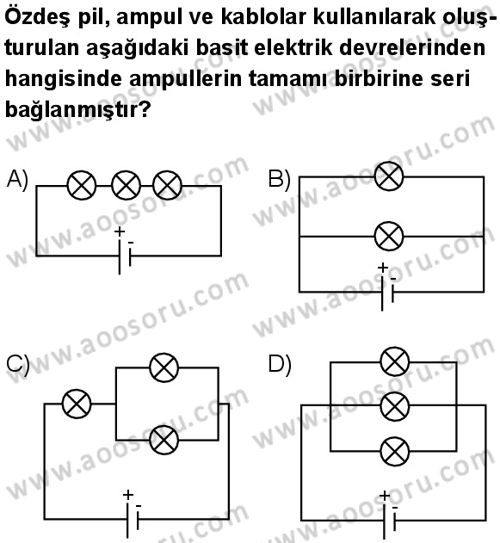 Fen Bilimleri 7 Dersi 2025-2026 yılı 1. Dönem sınavı 4. Soru