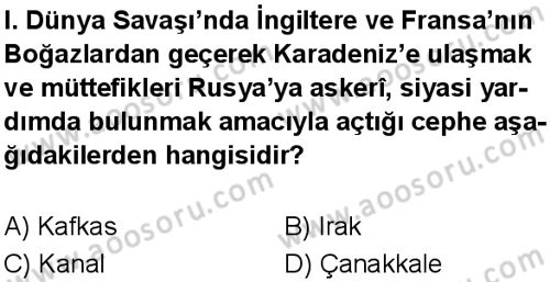 T.C. İnklap Tarihi ve Atatürkçülük 8 Dersi 2025-2026 yılı 1. Dönem sınavı 3. Soru