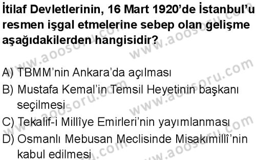 T.C. İnklap Tarihi ve Atatürkçülük 8 Dersi 2025-2026 yılı 1. Dönem sınavı 5. Soru