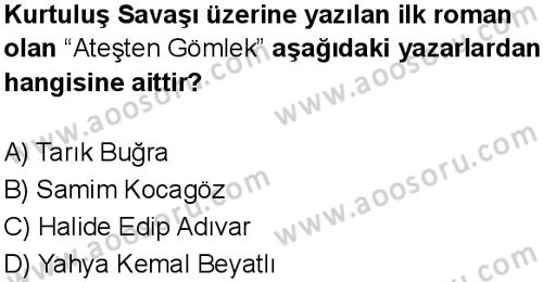 T.C. İnklap Tarihi ve Atatürkçülük 8 Dersi 2025-2026 yılı 1. Dönem sınavı 7. Soru