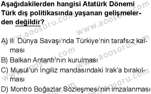 T.C. İnklap Tarihi ve Atatürkçülük 8 Dersi 2025-2026 yılı 1. Dönem sınavı 10. Soru