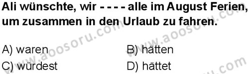 Almanca 8 Dersi 2025-2026 yılı 1. Dönem sınavı 2. Soru