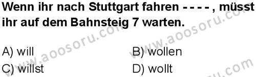 Almanca 8 Dersi 2025-2026 yılı 1. Dönem sınavı 4. Soru