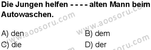 Almanca 8 Dersi 2025-2026 yılı 1. Dönem sınavı 5. Soru