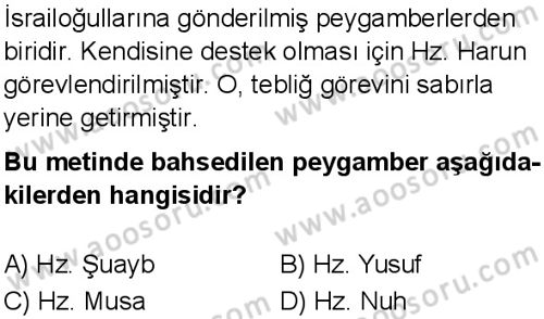 Din Kültürü ve Ahlak Bilgisi 8 Dersi 2025-2026 yılı 1. Dönem sınavı 2. Soru