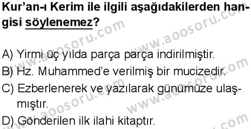 Din Kültürü ve Ahlak Bilgisi 8 Dersi 2025-2026 yılı 1. Dönem sınavı 9. Soru