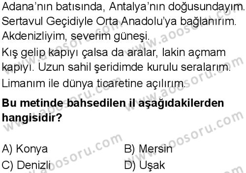 Sosyal Bilgiler 5 Dersi 2025-2026 yılı 1. Dönem sınavı 2. Soru