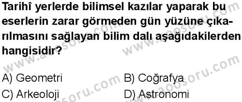 Sosyal Bilgiler 5 Dersi 2025-2026 yılı 1. Dönem sınavı 4. Soru