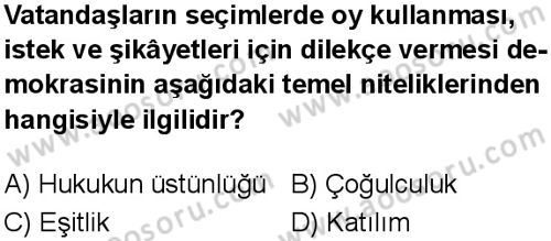 Sosyal Bilgiler 5 Dersi 2025-2026 yılı 1. Dönem sınavı 6. Soru