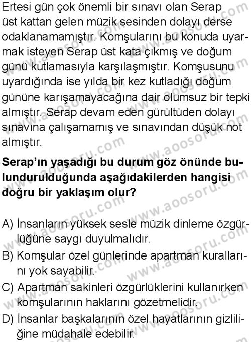Sosyal Bilgiler 5 Dersi 2025-2026 yılı 1. Dönem sınavı 7. Soru