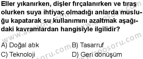 Sosyal Bilgiler 5 Dersi 2025-2026 yılı 1. Dönem sınavı 8. Soru
