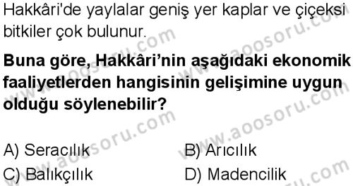 Sosyal Bilgiler 5 Dersi 2025-2026 yılı 1. Dönem sınavı 9. Soru