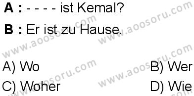 Almanca 5 Dersi 2025-2026 yılı 1. Dönem sınavı 2. Soru