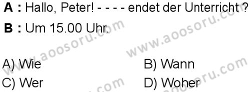 Almanca 5 Dersi 2025-2026 yılı 1. Dönem sınavı 7. Soru