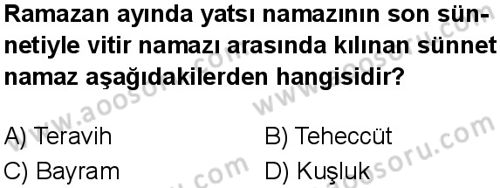Din Kültürü ve Ahlak Bilgisi 5 Dersi 2025-2026 yılı 1. Dönem sınavı 4. Soru