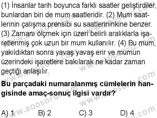Türkçe 6 Dersi 2025-2026 yılı 1. Dönem sınavı 9. Soru