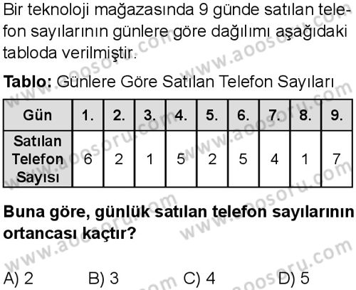 Matematik 6 Dersi 2025-2026 yılı 1. Dönem sınavı 2. Soru