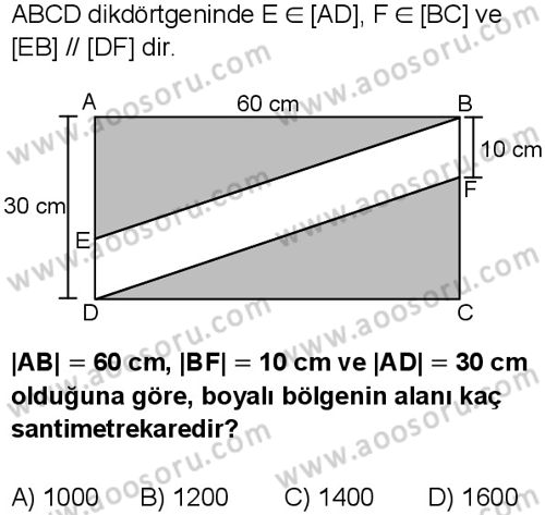 Matematik 6 Dersi 2025-2026 yılı 1. Dönem sınavı 9. Soru