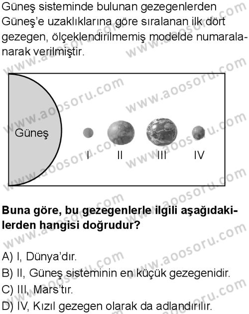 Fen Bilimleri 6 Dersi 2025-2026 yılı 1. Dönem sınavı 1. Soru