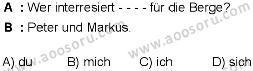 Almanca 7 Dersi 2025-2026 yılı 1. Dönem sınavı 1. Soru