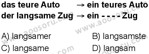 Almanca 7 Dersi 2025-2026 yılı 1. Dönem sınavı 3. Soru