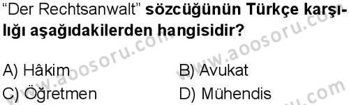 Almanca 7 Dersi 2025-2026 yılı 1. Dönem sınavı 8. Soru