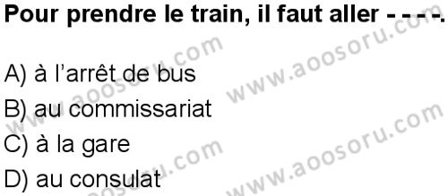 Fransızca 7 Dersi 2025-2026 yılı 1. Dönem sınavı 6. Soru