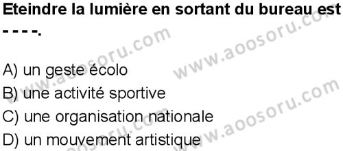 Fransızca 7 Dersi 2025-2026 yılı 1. Dönem sınavı 7. Soru