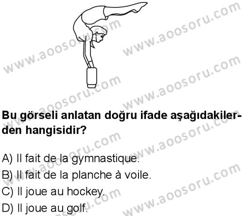 Fransızca 7 Dersi 2025-2026 yılı 1. Dönem sınavı 10. Soru