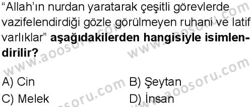 Din Kültürü ve Ahlak Bilgisi 7 Dersi 2025-2026 yılı 1. Dönem sınavı 1. Soru