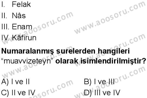 Din Kültürü ve Ahlak Bilgisi 7 Dersi 2025-2026 yılı 1. Dönem sınavı 4. Soru