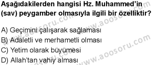 Din Kültürü ve Ahlak Bilgisi 7 Dersi 2025-2026 yılı 1. Dönem sınavı 7. Soru