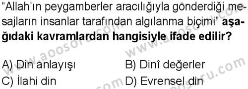 Din Kültürü ve Ahlak Bilgisi 7 Dersi 2025-2026 yılı 1. Dönem sınavı 8. Soru
