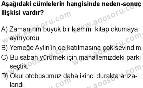 Türkçe 8 Dersi 2025-2026 yılı 1. Dönem sınavı 3. Soru