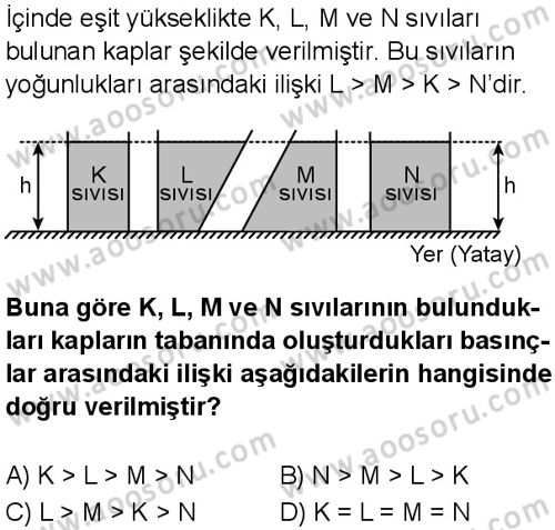 Fen Bilimleri 8 Dersi 2025-2026 yılı 1. Dönem sınavı 2. Soru